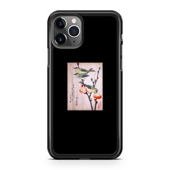 Japanese Art Birds on Peach Tree Blossom Japanese Woodblock iPhone 11 Case iPhone 11 Pro Case iPhone 11 Pro Max Case
