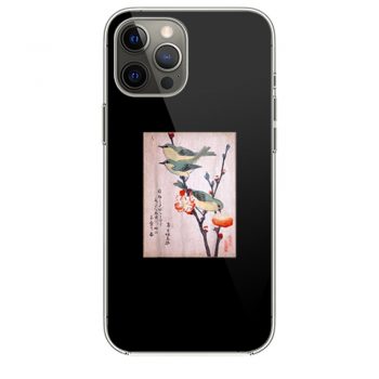 Japanese Art Birds on Peach Tree Blossom Japanese Woodblock iPhone 12 Case iPhone 12 Pro Case iPhone 12 Mini iPhone 12 Pro Max Case