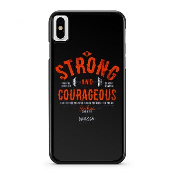 Kerusso Boys Athletic Shirt Navy Blue Strong Courageous Kids Christian iPhone X Case iPhone XS Case iPhone XR Case iPhone XS Max Case