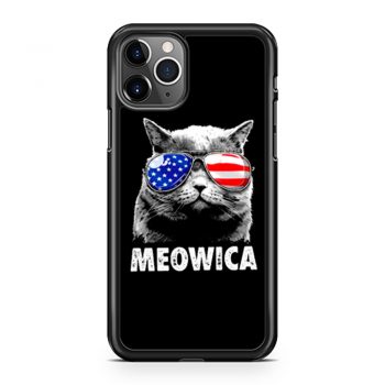 Meowica Cat with Eye Glass America iPhone 11 Case iPhone 11 Pro Case iPhone 11 Pro Max Case