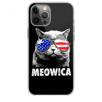 Meowica Cat with Eye Glass America iPhone 12 Case iPhone 12 Pro Case iPhone 12 Mini iPhone 12 Pro Max Case