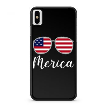 Merica Sunglasses USA Flag iPhone X Case iPhone XS Case iPhone XR Case iPhone XS Max Case