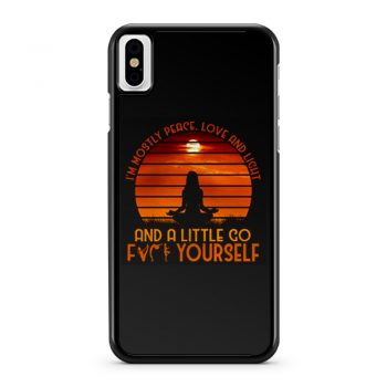 Mostly Peace Love And Light Yoga iPhone X Case iPhone XS Case iPhone XR Case iPhone XS Max Case
