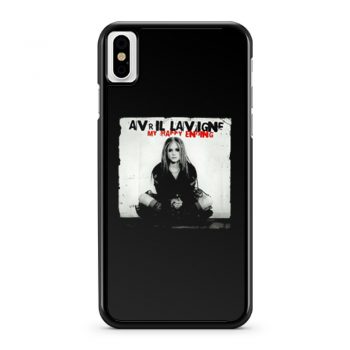 My Happy Ending Avril Lavigne Black And White Poster iPhone X Case iPhone XS Case iPhone XR Case iPhone XS Max Case