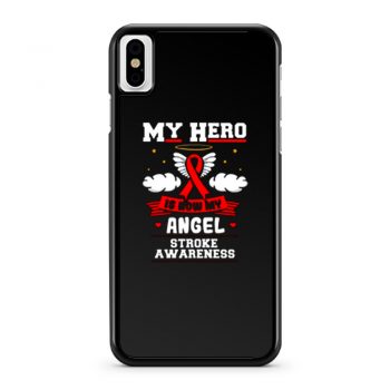 My Hero Is Now My Angel Red Ribbon Awareness iPhone X Case iPhone XS Case iPhone XR Case iPhone XS Max Case