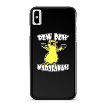 Pew Pew Madafakas Crazy Chick Funny Graphic iPhone X Case iPhone XS Case iPhone XR Case iPhone XS Max Case