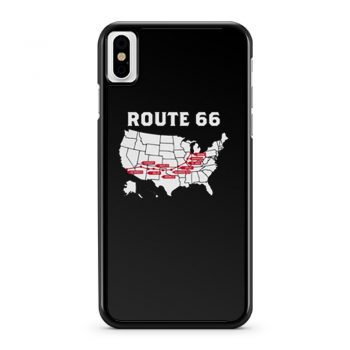 Route 66 Map iPhone X Case iPhone XS Case iPhone XR Case iPhone XS Max Case