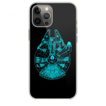 Star Wars Millennium Falcon Blue Outline iPhone 12 Case iPhone 12 Pro Case iPhone 12 Mini iPhone 12 Pro Max Case