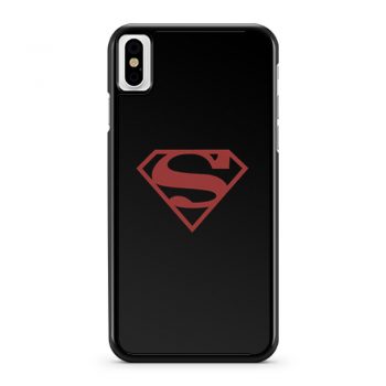 Superboy Superman Costume Red On Black Shield Dc Comics iPhone X Case iPhone XS Case iPhone XR Case iPhone XS Max Case