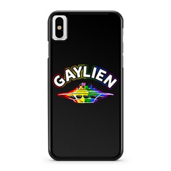 UFO Gay Pride Gaylien Funny Gay Pride iPhone X Case iPhone XS Case iPhone XR Case iPhone XS Max Case