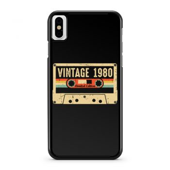 Vintage 1980 Made in 1980 40th birthday Gift Retro Cassette iPhone X Case iPhone XS Case iPhone XR Case iPhone XS Max Case