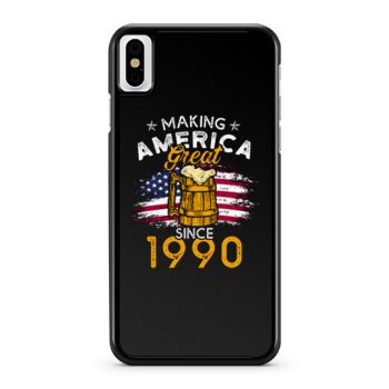 Vintage Beer 1990 Making America Great Since 1990 Beer Lover iPhone X Case iPhone XS Case iPhone XR Case iPhone XS Max Case
