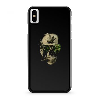 Weed Marijuana Skull Smoking iPhone X Case iPhone XS Case iPhone XR Case iPhone XS Max Case