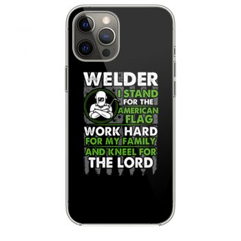 Welder I Stand For American Flag iPhone 12 Case iPhone 12 Pro Case iPhone 12 Mini iPhone 12 Pro Max Case