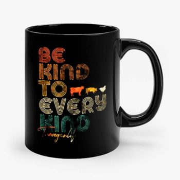Be Kind To Every Kind Vegan Retro Mug