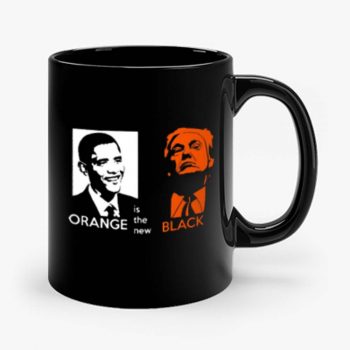 Black Orange Obama And Trump Mug