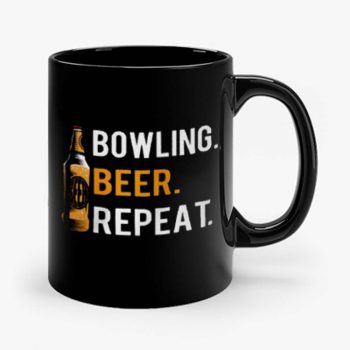 Bowling Beer Repeat Novelty Bowling Apparel Novelty Bowling Apparel Mug