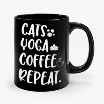 Cats Coffee Caffeine Yoga Mug