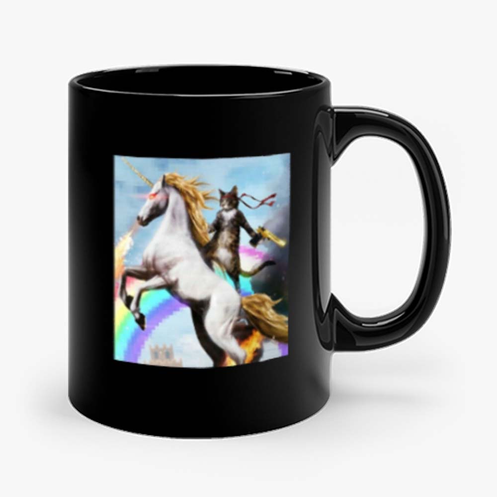 Crazy Cat Unicorn Rainbow Funny Mug