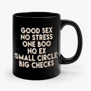 Good Sex No Stress One Boo No Ex Small Circle Big Checks Mug