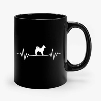 Heart Beat Rate Pulse Alaskan Malamute Dog Walking Mug