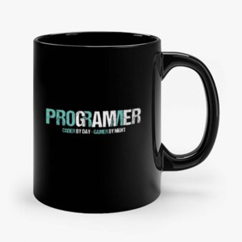Programming Decipher Program Computer Technician Encoder Gift Programmer Coder By Day Gamer By Night Mug