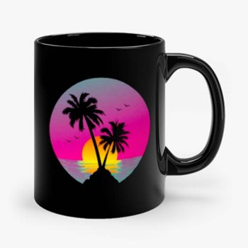 Retro 80s Neon Summer Beach Sunset Mug