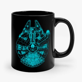 Star Wars Millennium Falcon Blue Outline Mug