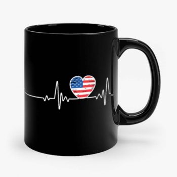 USA Flag Heart 4th Of July Mug
