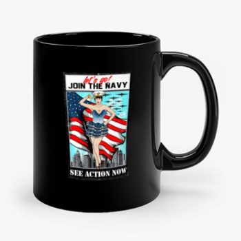 Usa Navy Pinup Sexy Lets Go Join Mug