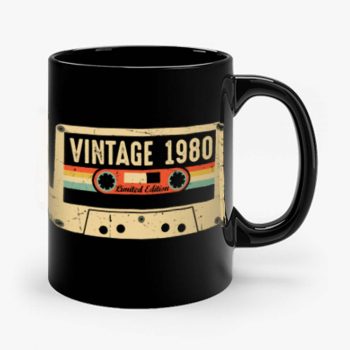 Vintage 1980 Made in 1980 40th birthday Gift Retro Cassette Mug