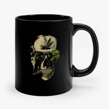 Weed Marijuana Skull Smoking Mug