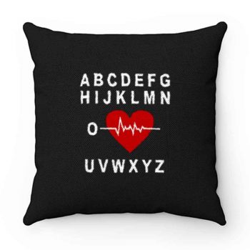 A B C D E F G H Love Heart Heartbeat Pillow Case Cover