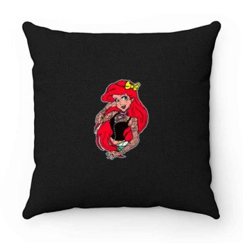 Ariel With Tattoos Mermaid Grunge Vintage Retro Piercings Art Cool Fantasy Cartoon Pillow Case Cover