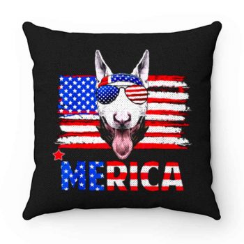 Bull Terrier Merica For 4th July United State Cute Pillow Case Cover