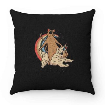 Cat Riding Unidog Vintage Pillow Case Cover