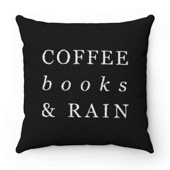 Coffee Books Rain Typography Pillow Case Cover