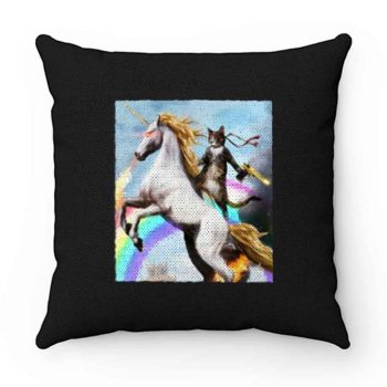 Crazy Cat Unicorn Rainbow Funny Pillow Case Cover