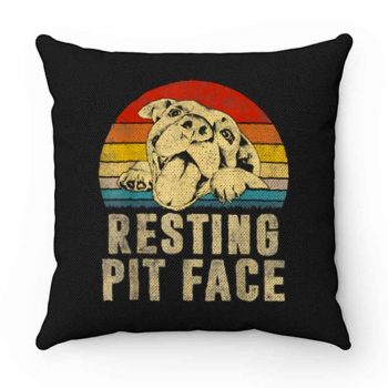 Dog Pitbull Resting Pit Face Vintage Pillow Case Cover