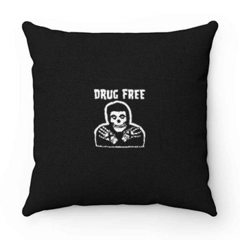 Drug Free Horror Movie Emo Skull Pillow Case Cover