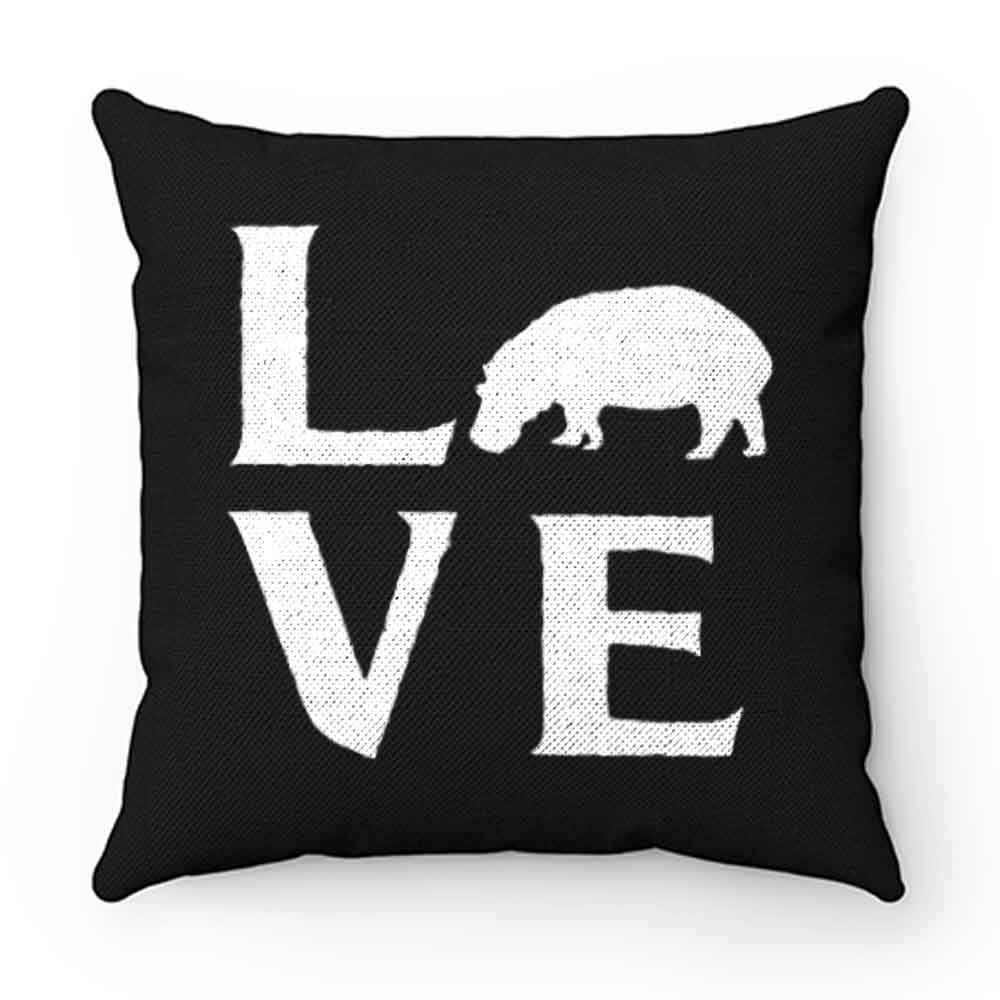 Extinction Animals Hippopotamus Love Pillow Case Cover