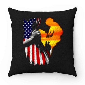 Father and son Usa Flag Pillow Case Cover