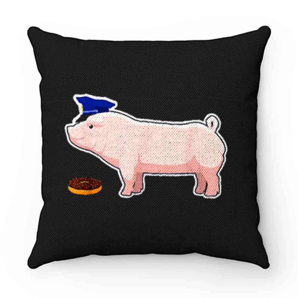 Funny Police Officer Pig Cop and Doughnut Pillow Case Cover