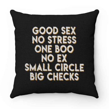 Good Sex No Stress One Boo No Ex Small Circle Big Checks Pillow Case Cover