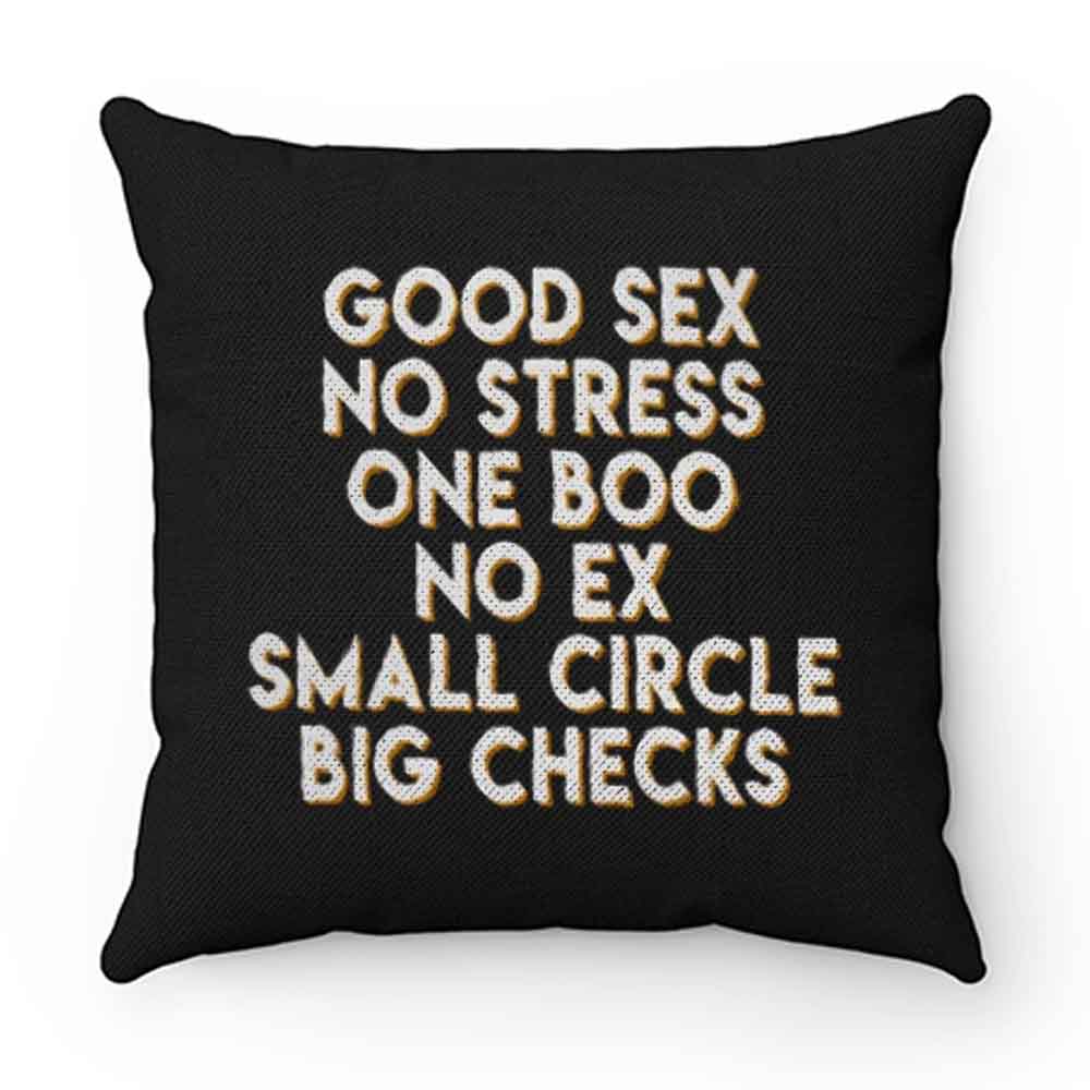 Good Sex No Stress One Boo No Ex Small Circle Big Checks Pillow Case Cover
