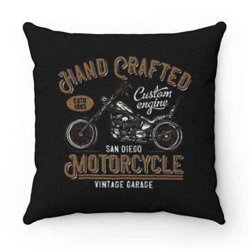 Hand Crafted Motorcycle Vintage Pillow Case Cover