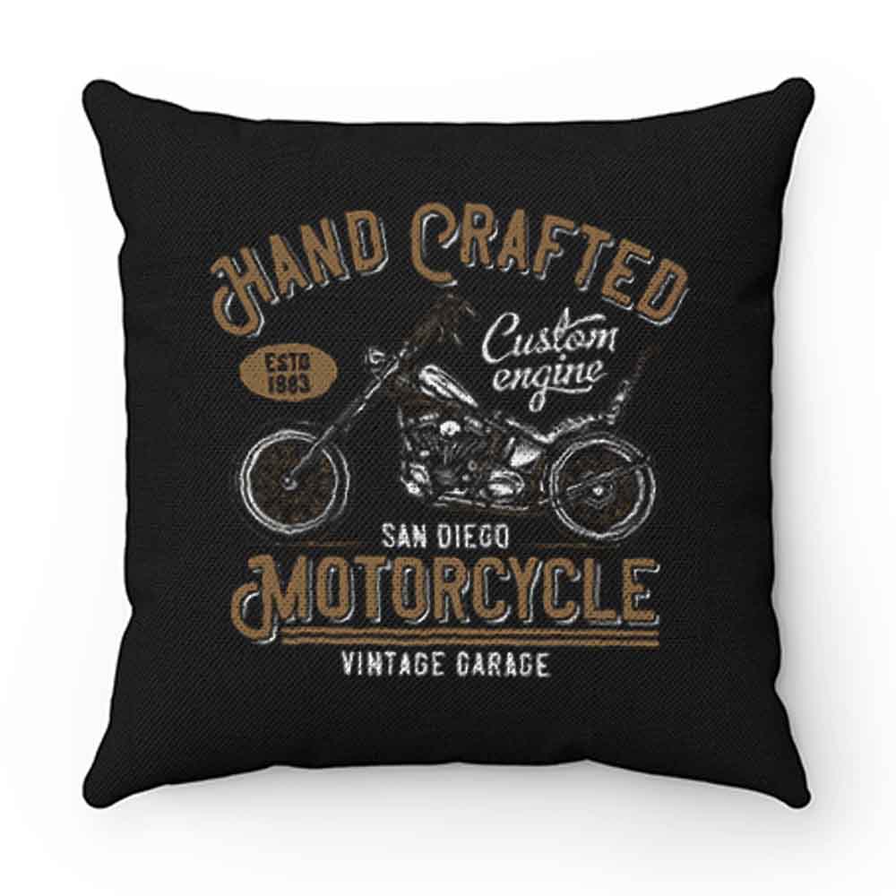 Hand Crafted Motorcycle Vintage Pillow Case Cover