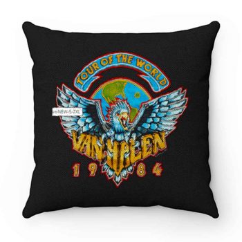 Heavy Cotton Van Halen 1984 World Tour Men Black Concert Pillow Case Cover