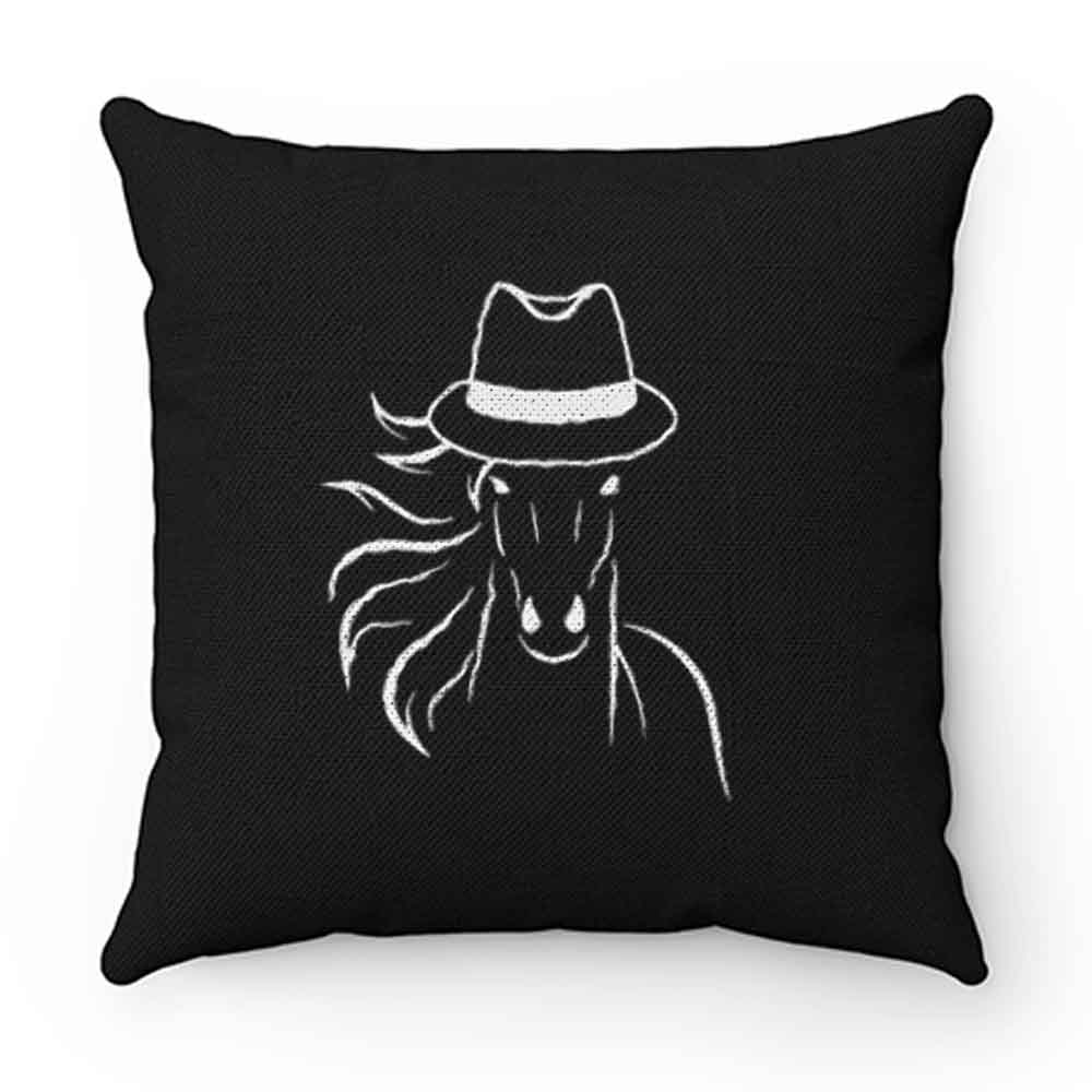Horse With Fedora Hat Pillow Case Cover