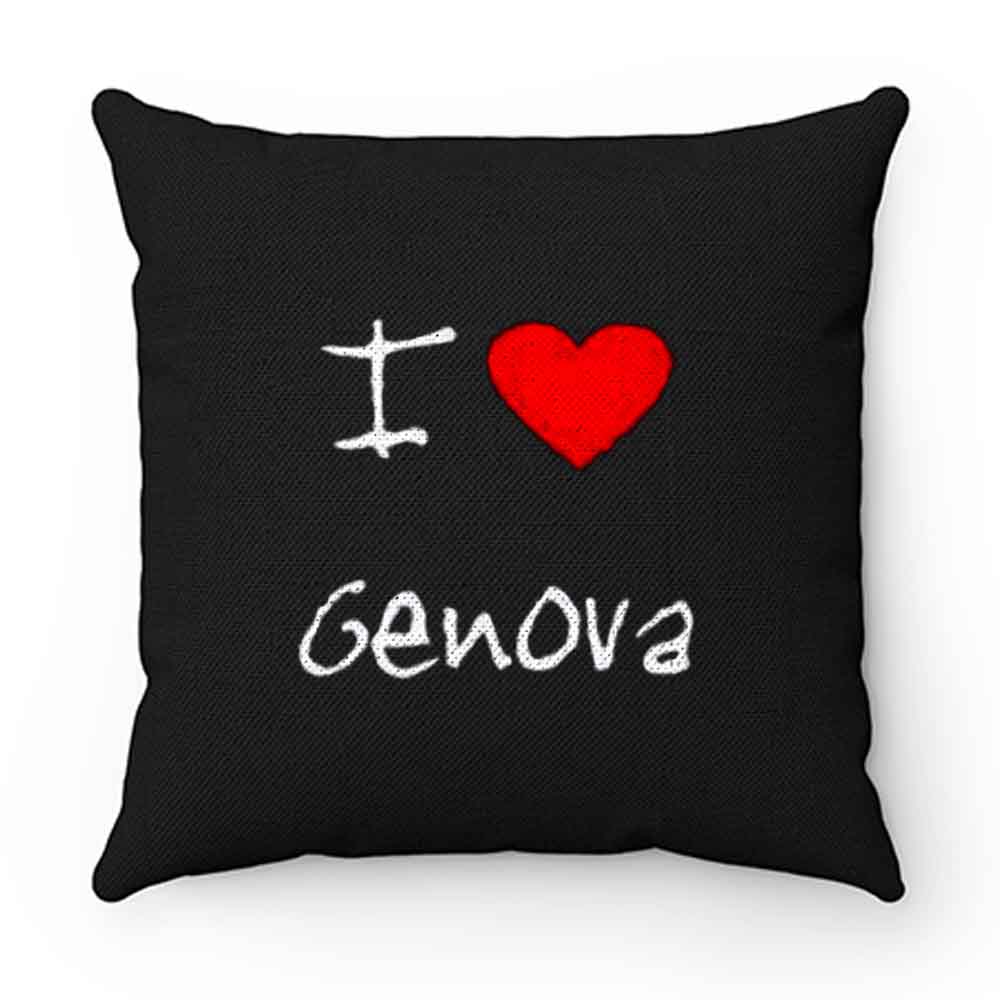 I Love Heart Genova Pillow Case Cover